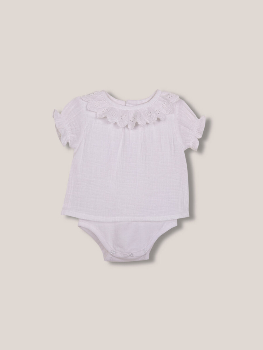 Camisa Body Cuello Volante Blanco