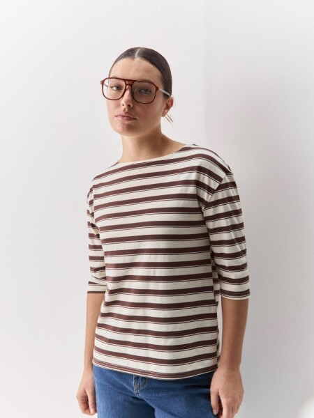 T-SHIRT ALLIE VOLPAIA MARRON CRU