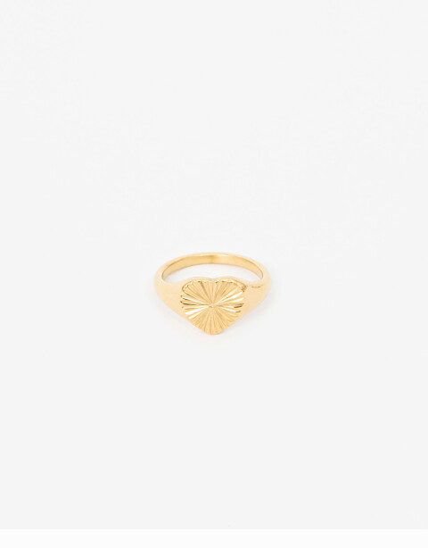 Anillos Medianos y Grandes Metal Anillo De Acero Corazón - Dorado
