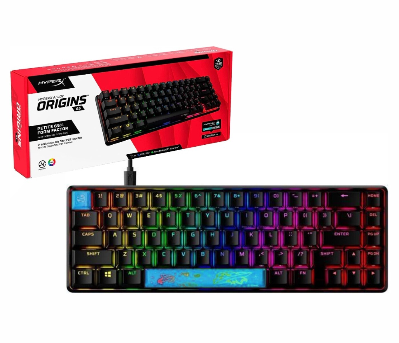 Teclado Hyperx Gamer Alloy Origins 65 Aqua 