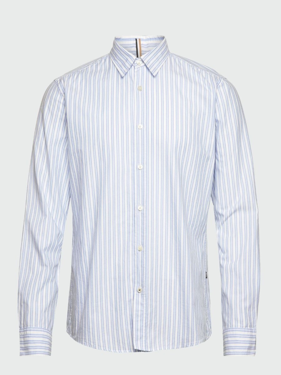 Camisa de algodón manga larga, slim fit , S-ROAN-KENT - 0 