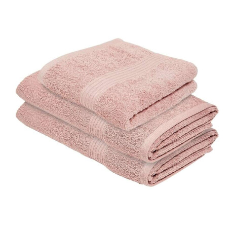 Set 3 Toallas: 40X70 + 2*70X140Cm Alg ' Rosa