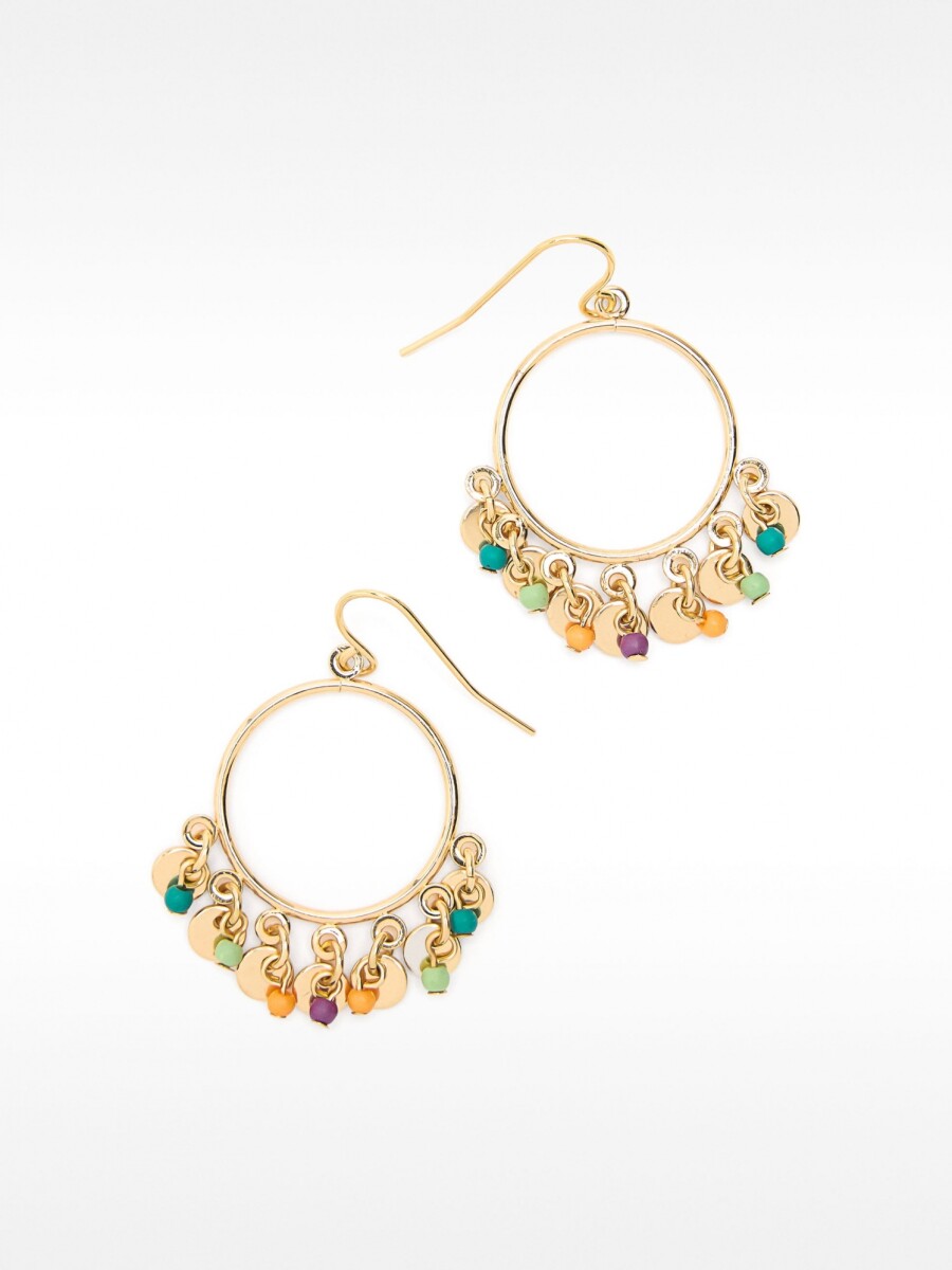 Pendientes Con Cuentas Multicolor multicolor