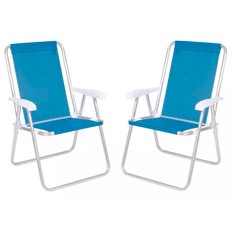 Set X 2 Sillas Altas Conforto Sannet Aluminio CELESTE