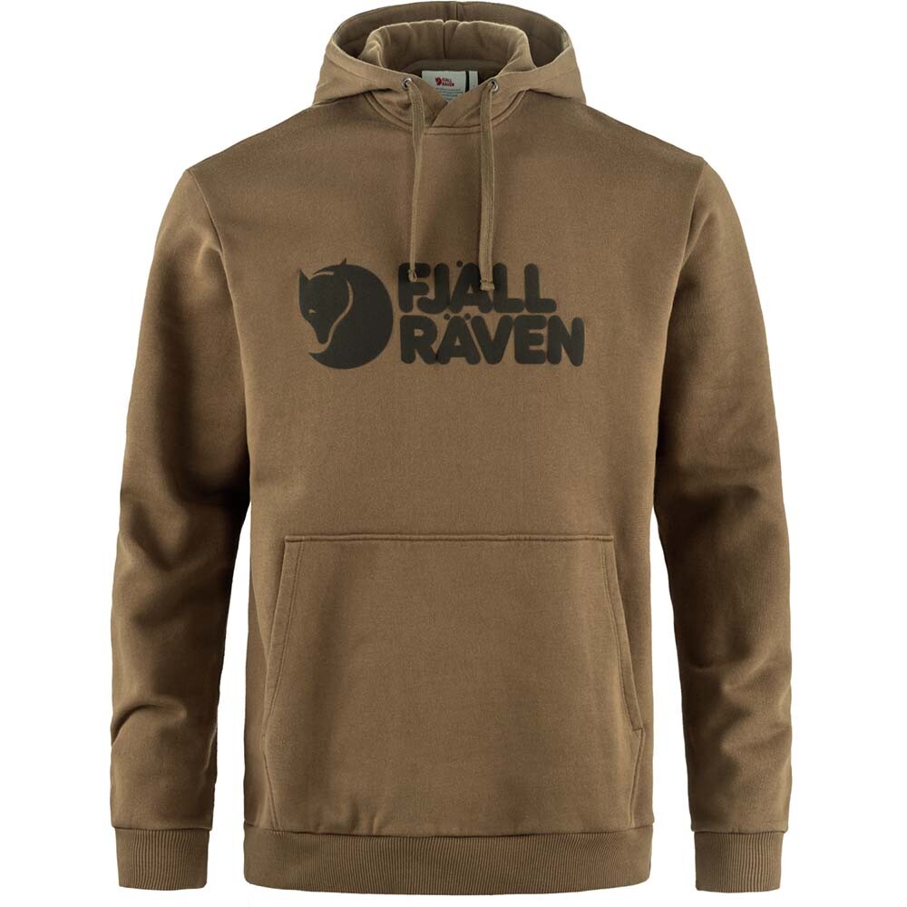 Fjällräven Logo Hoodie - Hombre Wood Brown
