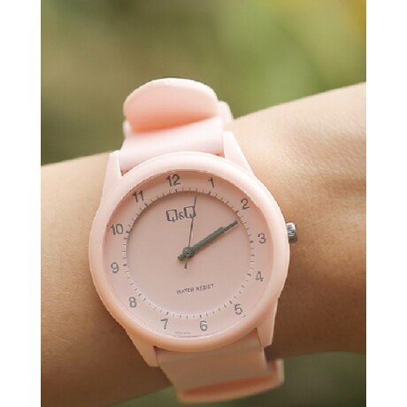 Reloj Análogo Q&Q VS60J010Y Resistente Al Agua Rosa,Rosa,Rosa