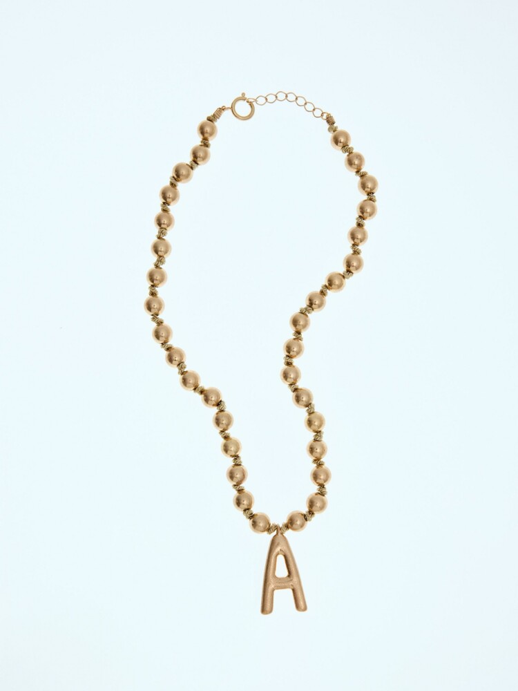 Collar Corto De Cuentas Dorado dorado