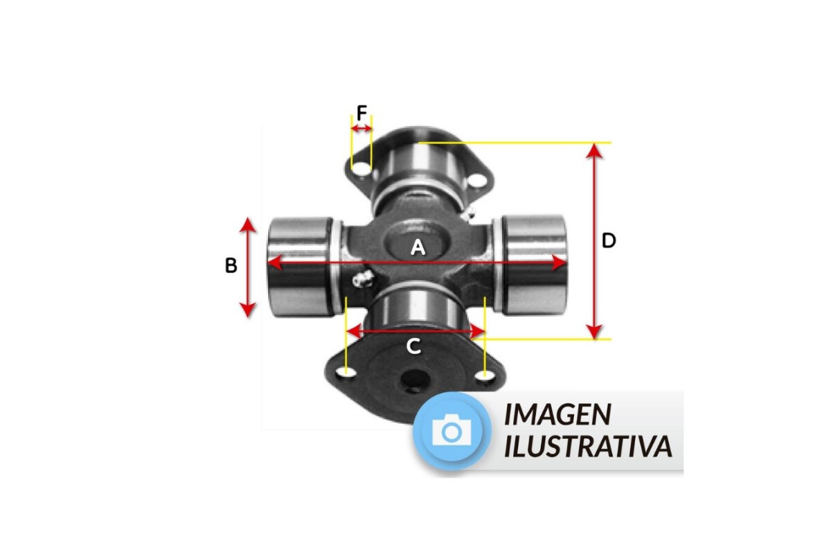 CRUCETA A:134.8 B:47.6mm C:59mm D:134.8mm F:5/16 CRUCETA A:134.8 B:47.6mm C:59mm D:134.8mm F:5/16