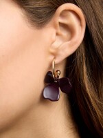 Aros Con Flor burdeos