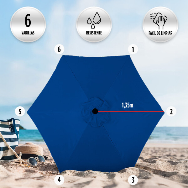 Combo Sombrilla Reforzada Azul + Base Rellenable Imback Combo Sombrilla Reforzada Azul + Base Rellenable Imback