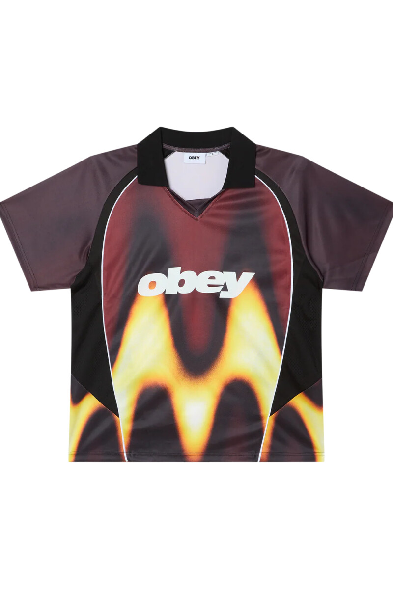OBEY BLURRED SOCCER JERSEY Bordo