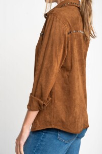 Camisa Gamuza Vegana Camel