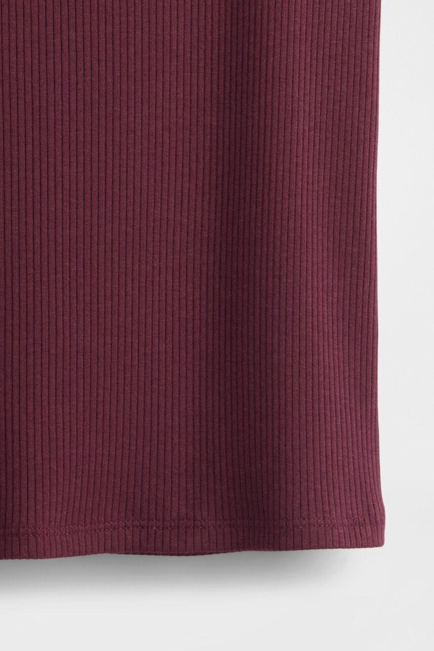 Remera Rib Mujer Tuscan Red