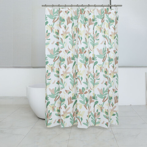 Cortina Baño Bukara con Argollas 180 x 180 cm 8096 FLORES ROSA