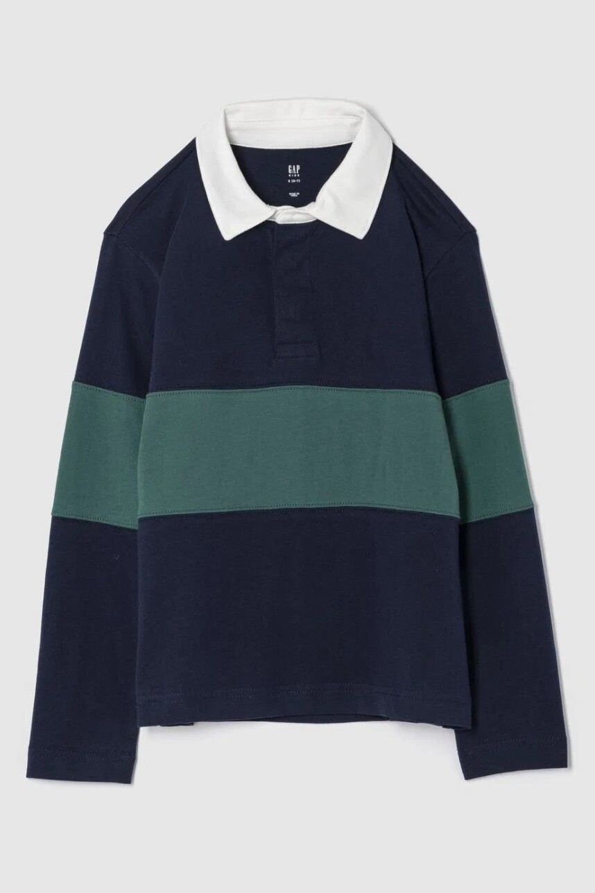 Remera Polo Manga Larga Niño Tapestry Navy