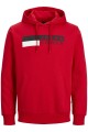 Sudadera Corp Capucha Y Logo Estampado True Red