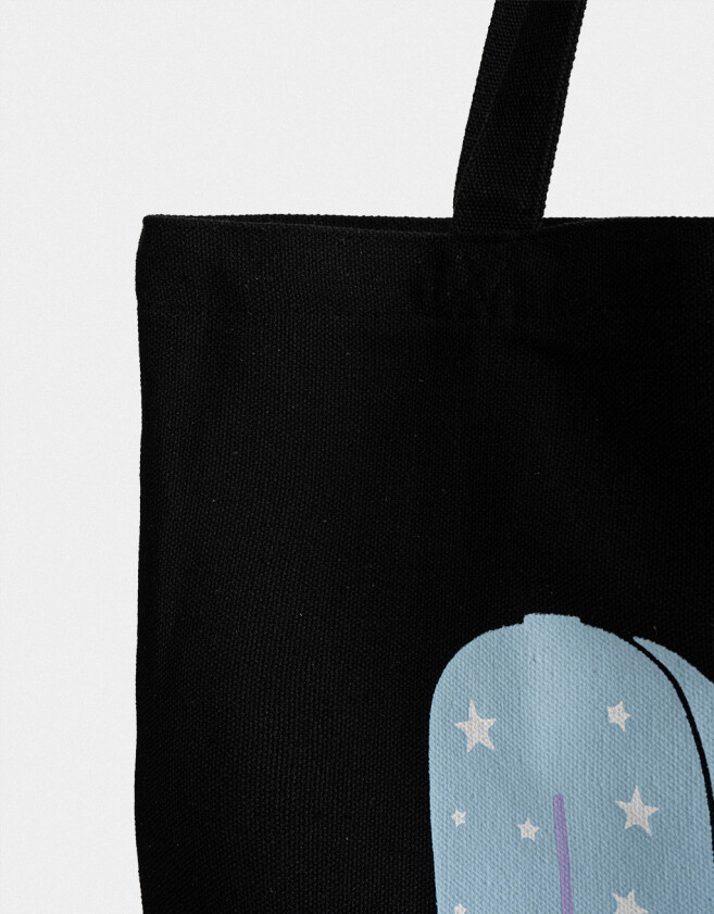 Bolsas reutilizables Estampados Tote Bag "wild Like The West" - Negro