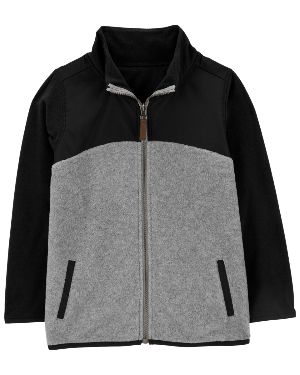 Campera de micropolar, diseño colorblock 