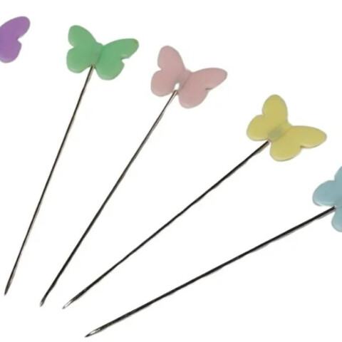 Caja Con Alfileres Patchwork Cabeza Fantasía Mariposa X 50 Unidades Caja Con Alfileres Patchwork Cabeza Fantasía Mariposa X 50 Unidades