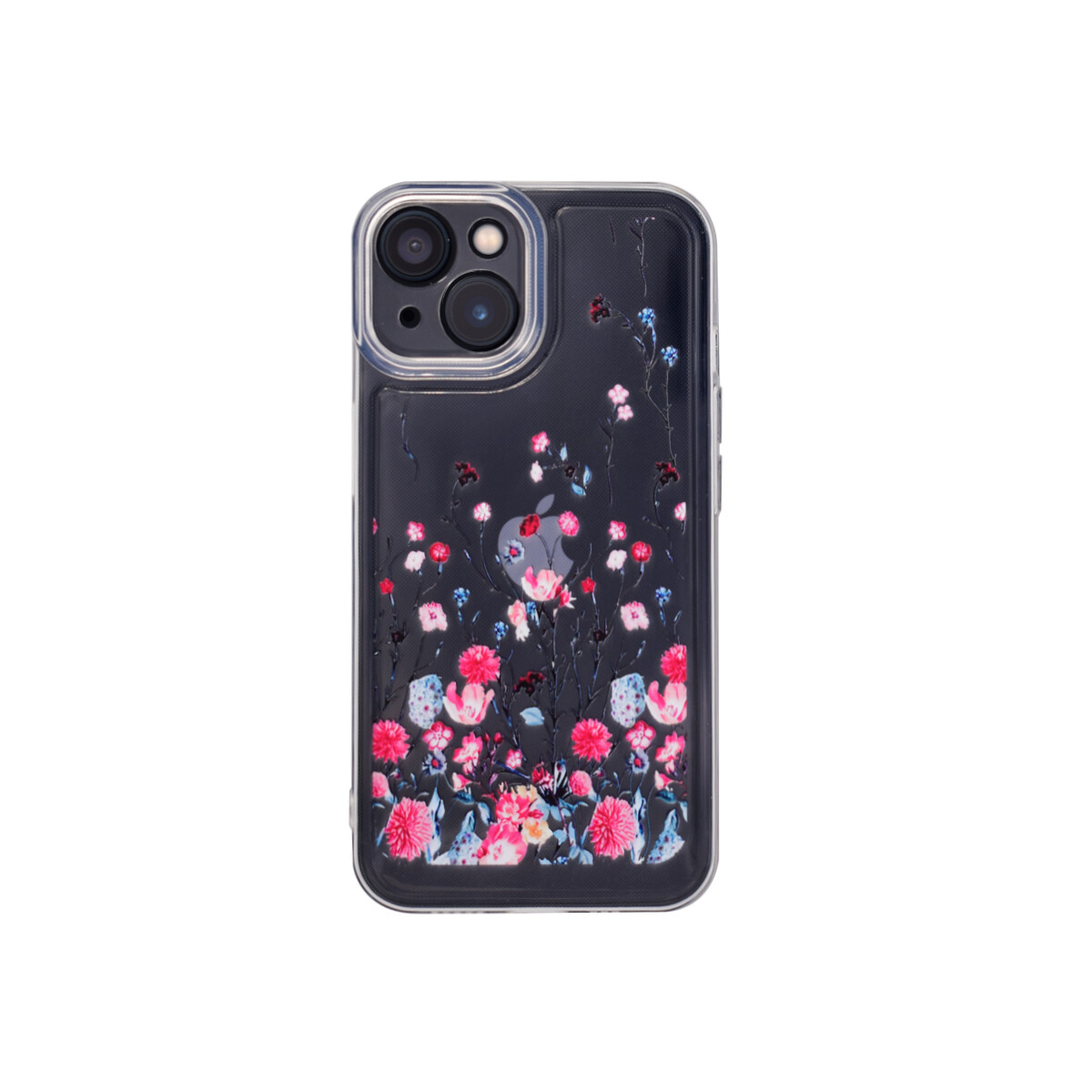 Protector para iPhone 15 transparente diseño flores 