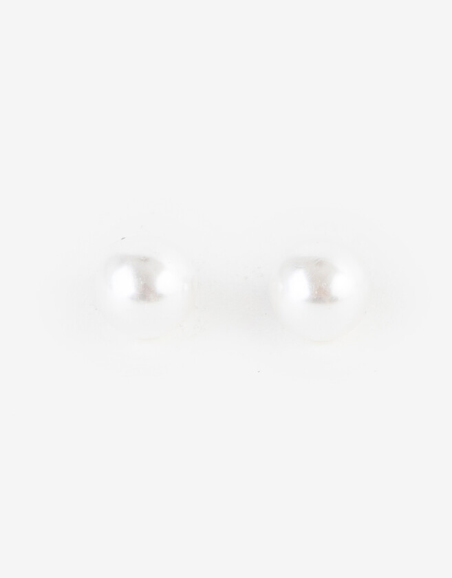 Aros Pasantes Con perlas Aros De Perlas - Plateado
