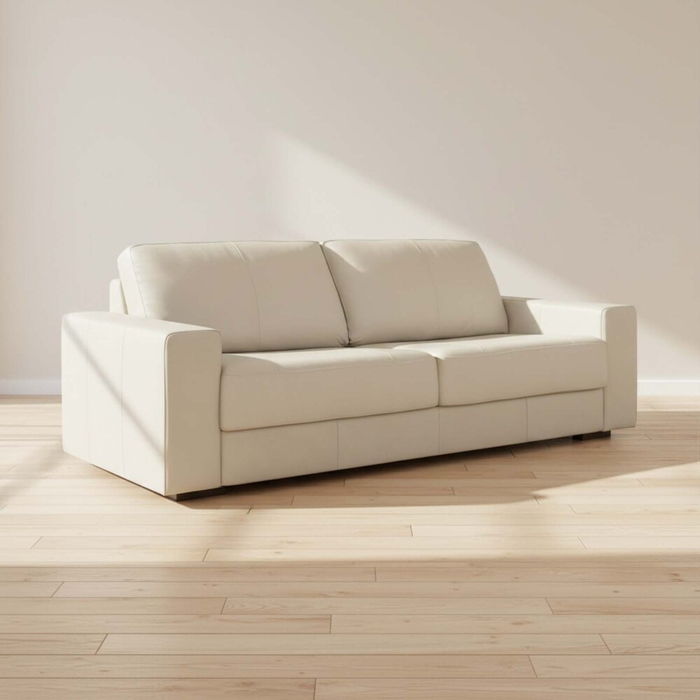 SILLÓN 3 CUERPOS CUERO-100-NATURAL NATURAL-BEIGE TEXAS CREMA