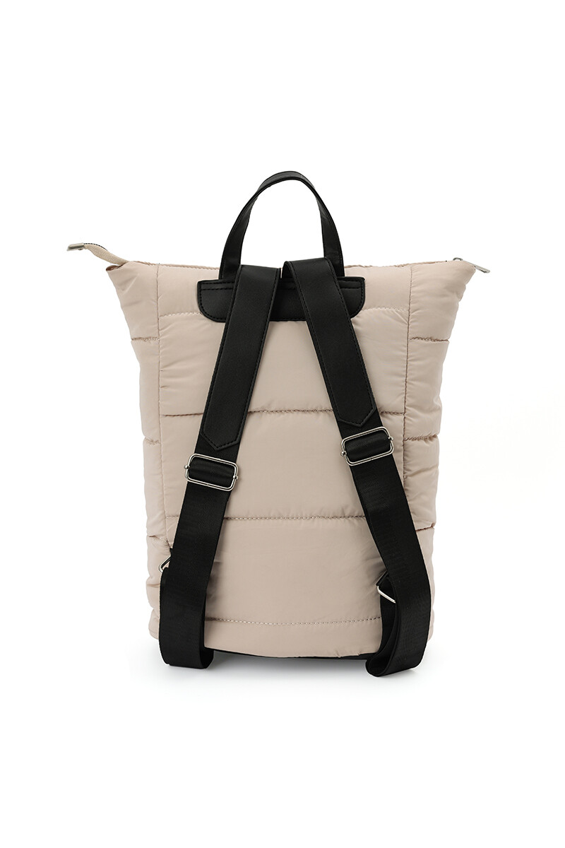 Mochila puffer Beige