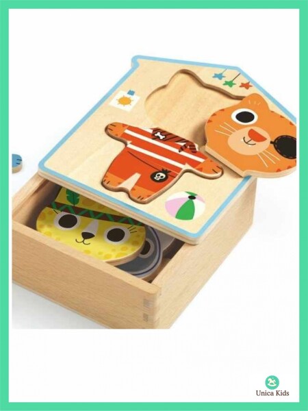 PUZZLE DE MADERA DRESSUP MIX DJECO UNICO