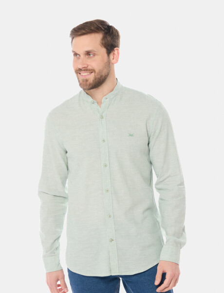 CAMISA DE LINO CUELLO MAO Menta