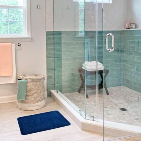 Alfombra De Baño Dohler En Microfibra 60x40cm Súper Oferta Azul