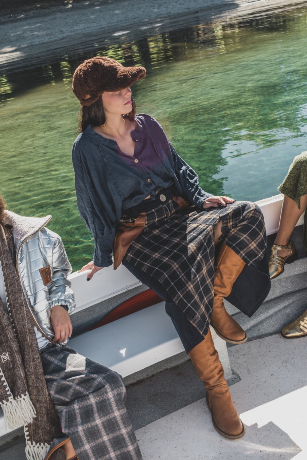 Tweed Skirt Base Azul