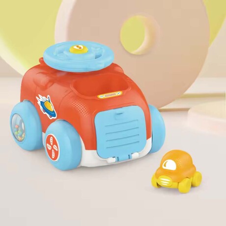 Juego Auto Catapulta + 2 Mini Autitos Plástico Bebé Huanger Naranja