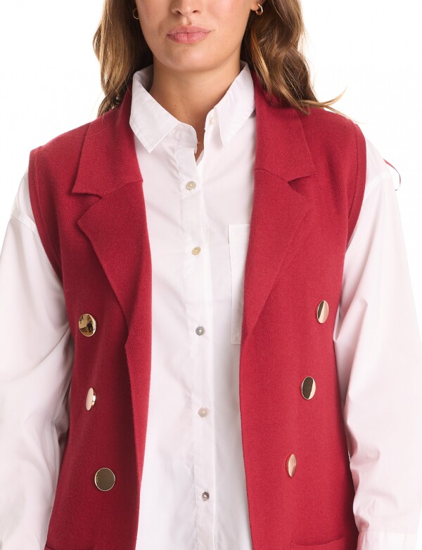 Chaleco Botones ROJO OSCURO