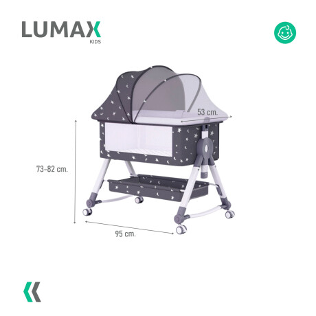 Cuna Colecho Moises con Ruedas y Mosquitero Bebe Gris oscuro