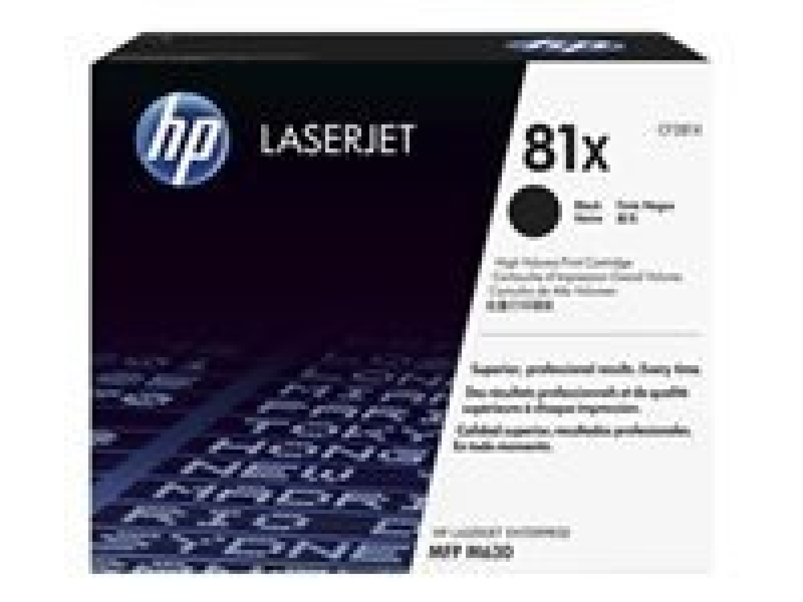 HP 81X - Alto rendimiento - negro - original - LaserJet - cartucho de tóner (CF281X) - para LaserJet M605; LaserJet Enterprise M 