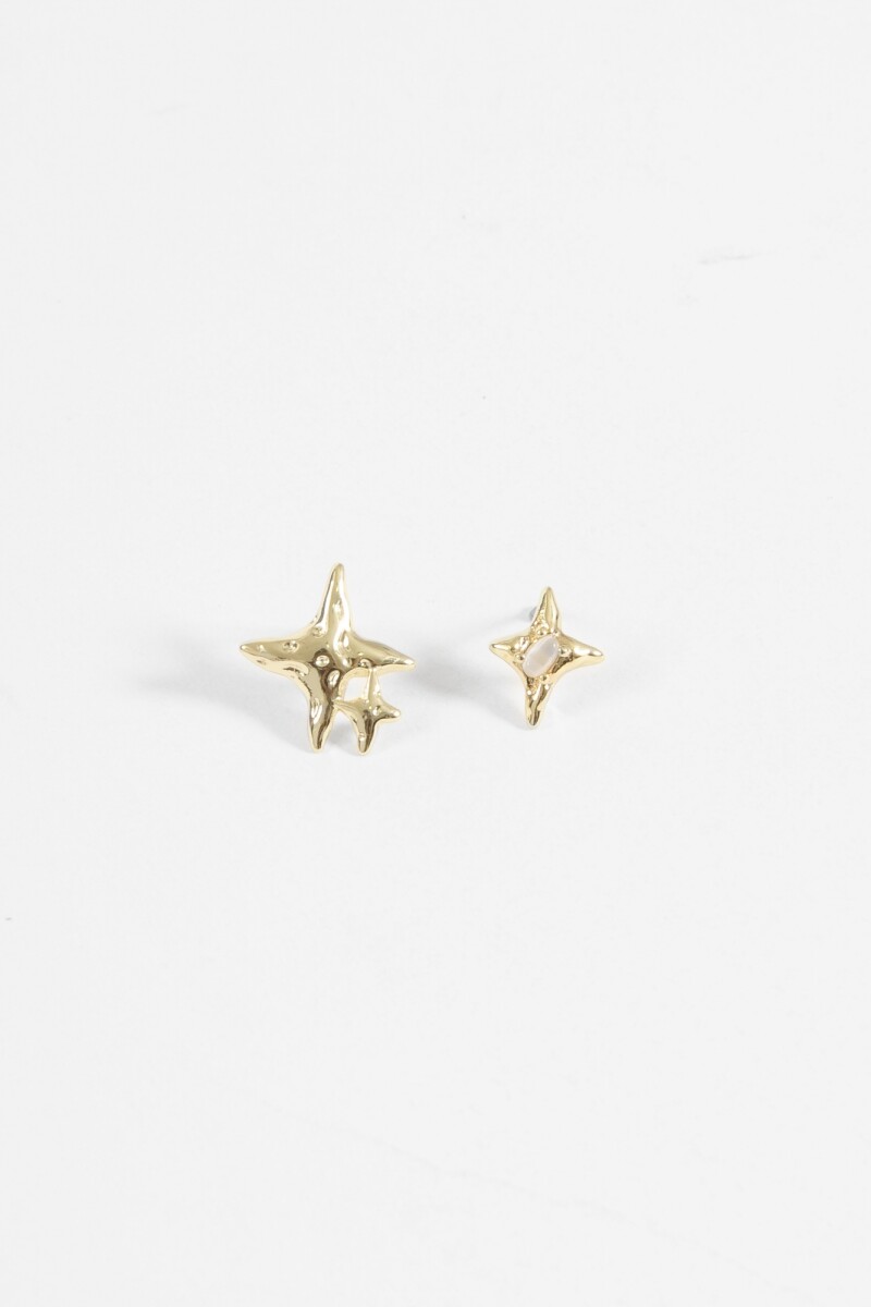 Caravanas estrella asimétrica dorado