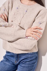 Sweater Texturado Beige Melange