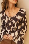 BLUSA ADELAIDE BROWN IVORY COW BLUSA ADELAIDE BROWN IVORY COW