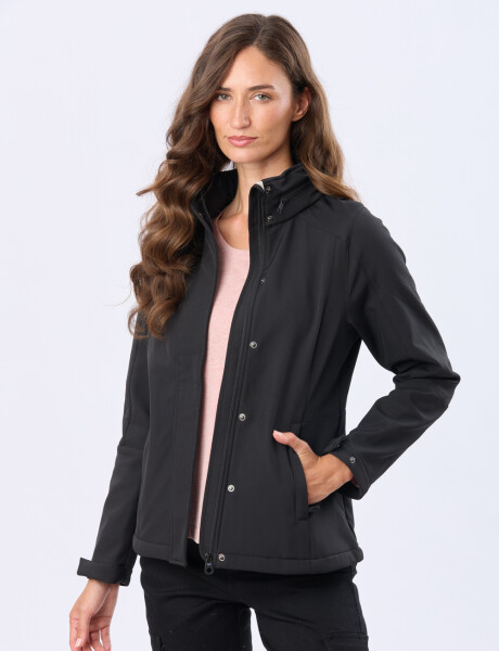 CAMPERA DE NEOPRENO CON CAPUCHA Negro