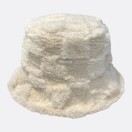Gorro Bucket Split Cuadros Blanco