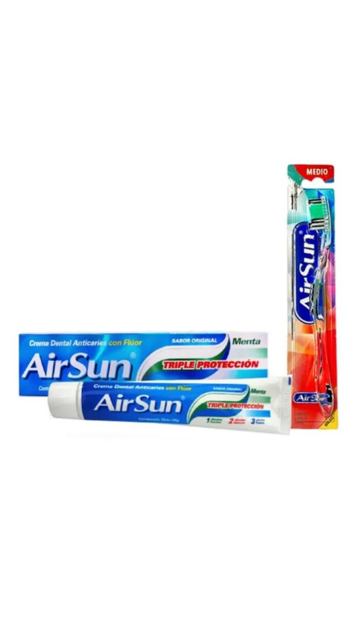 CREMA DENTAL AIR SUN TRIPLE PROTECCION + CEPILLO DE DIENTES 