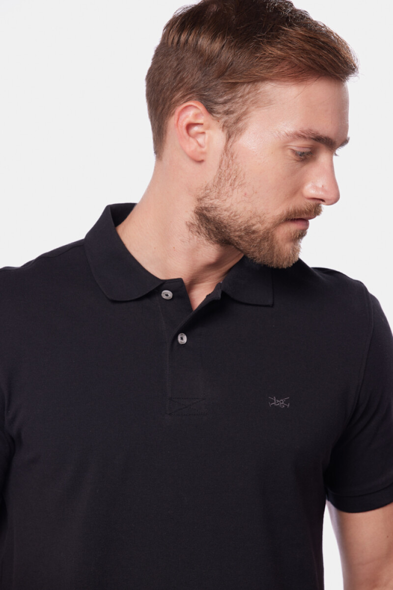 REMERA POLO LISA - Negro 