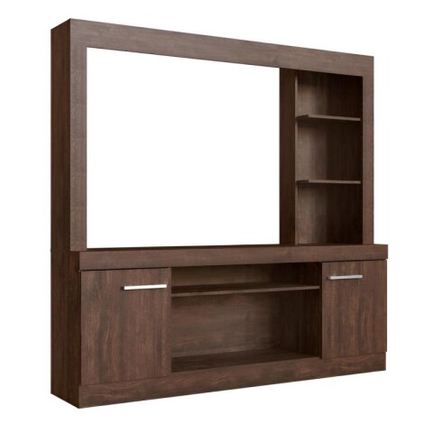 Rack de TV Panelero con Estantes y 2 Puertas - Soporta Televisores de hasta 50" - Color Marrón Rack de TV Panelero con Estantes y 2 Puertas - Soporta Televisores de hasta 50" - Color Marrón