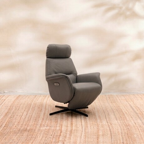 Sillón Reclinable Cuero Flora Gris U