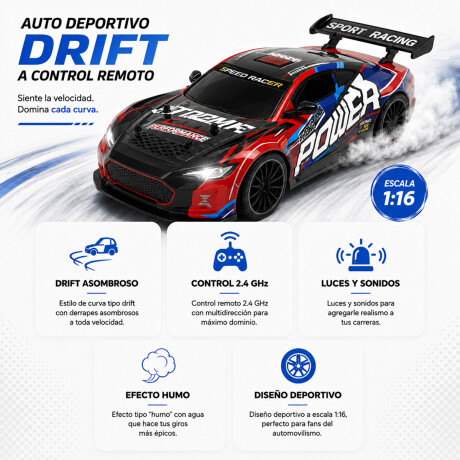 Auto drift a control remoto para niños Negro