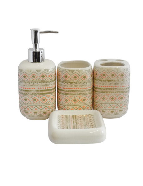 SET BAÑO 4 PZAS CERAMICA REDONDO "GEOMETRIA" SURT SET BAÑO 4 PZAS CERAMICA REDONDO "GEOMETRIA" SURT