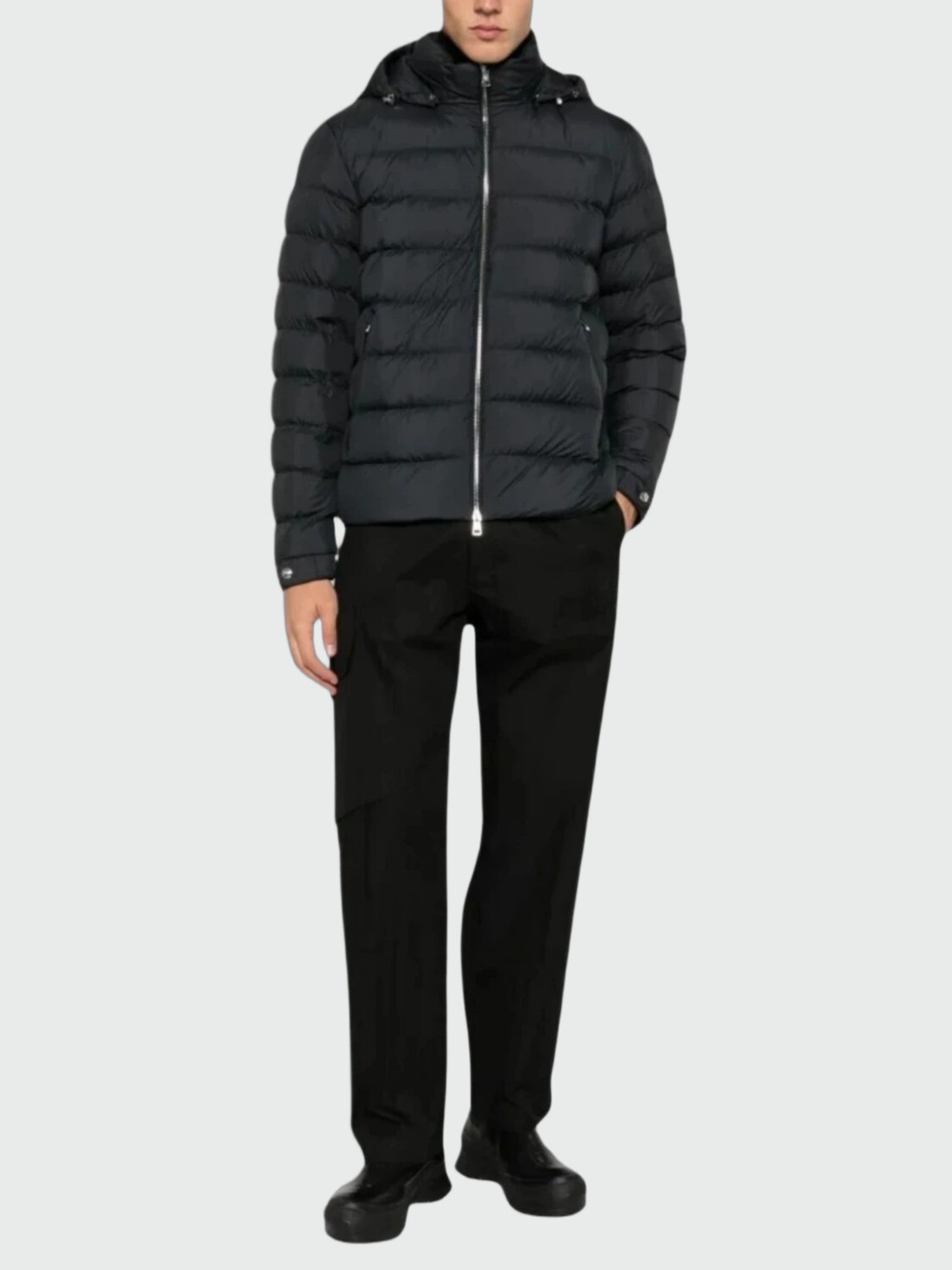 Herno-Chaqueta de nylon reversible rellena de plumas, Anorak Negro