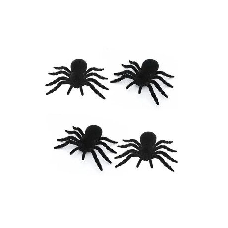 Set 4 Arañas trepadoras Halloween decorativas Negro