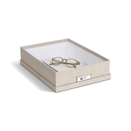 CAJA ORG C/TAPA PAPEL NATURAL-BEIGE OSKAR