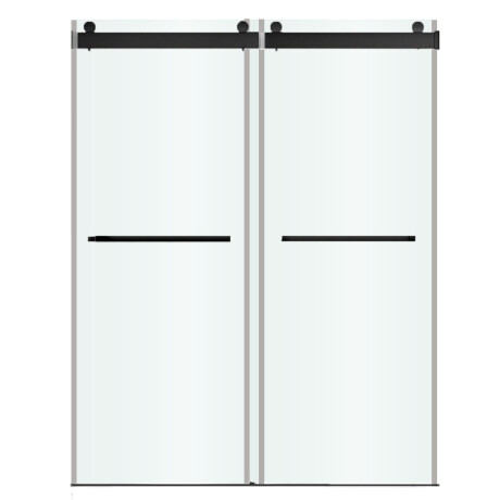 Mampara de Vidrio 8mm Negro Mate con Perfiles de Aluminio 140x200 cm GAMAS DE NEGRO